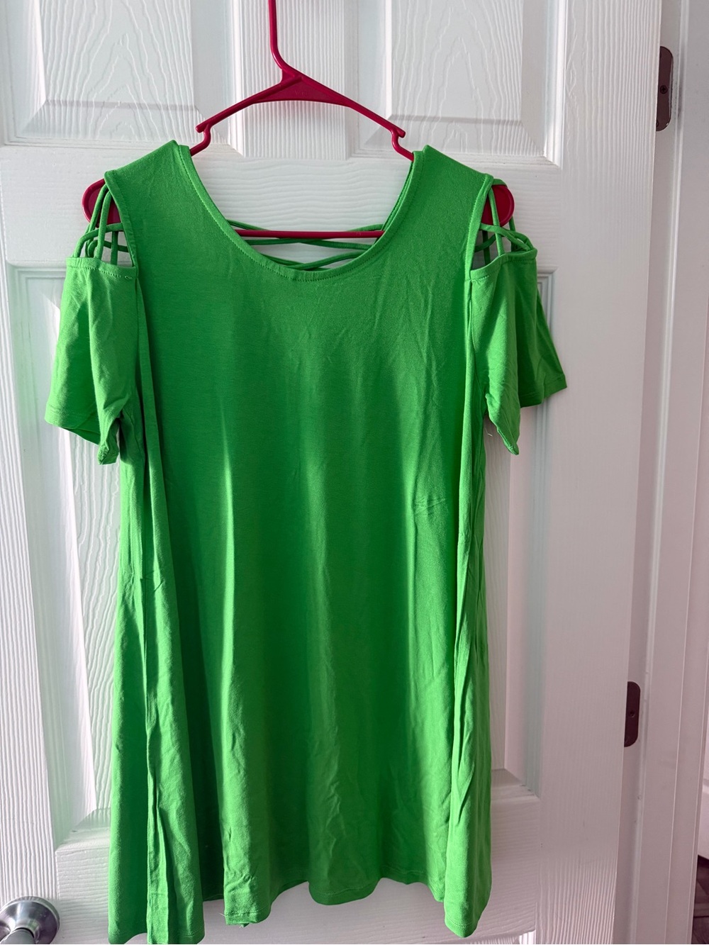 Anthony Richards Bright Green Cold-Shoulder Blouse